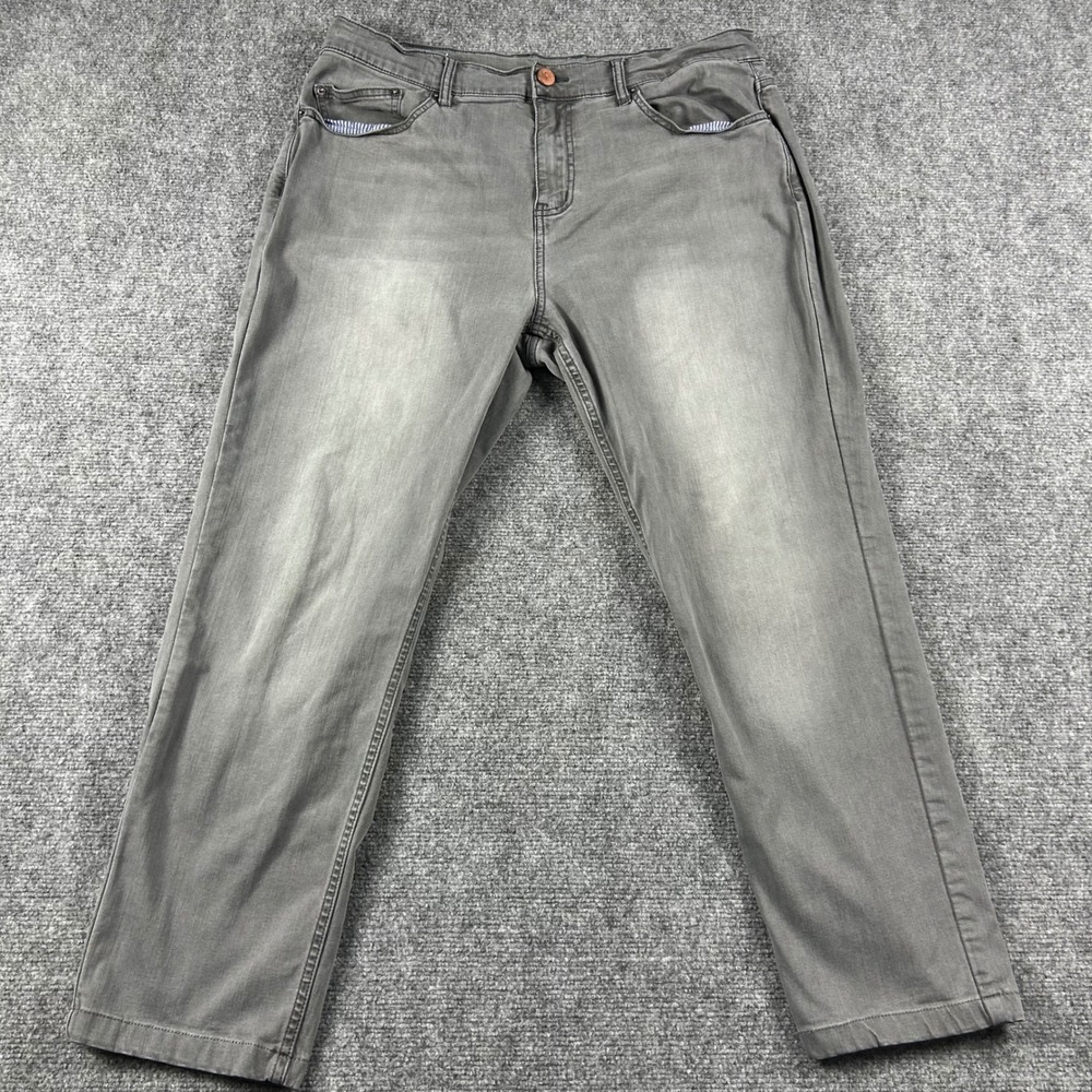 Mugsy Jeans Men 37x27 Grey Beans Casual Stretch Denim Pants FLX3NCMC
